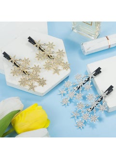 ANCIRS 4 Pack Rhinestone Star Hair Clips For Women Sparkling Jewelry Hair Barrettes Accessories Luxury Diamond Hair Styling Pins Comb Clamp Claw Clippers For Girls 2 Gold & 2 Silver  - Image 3
