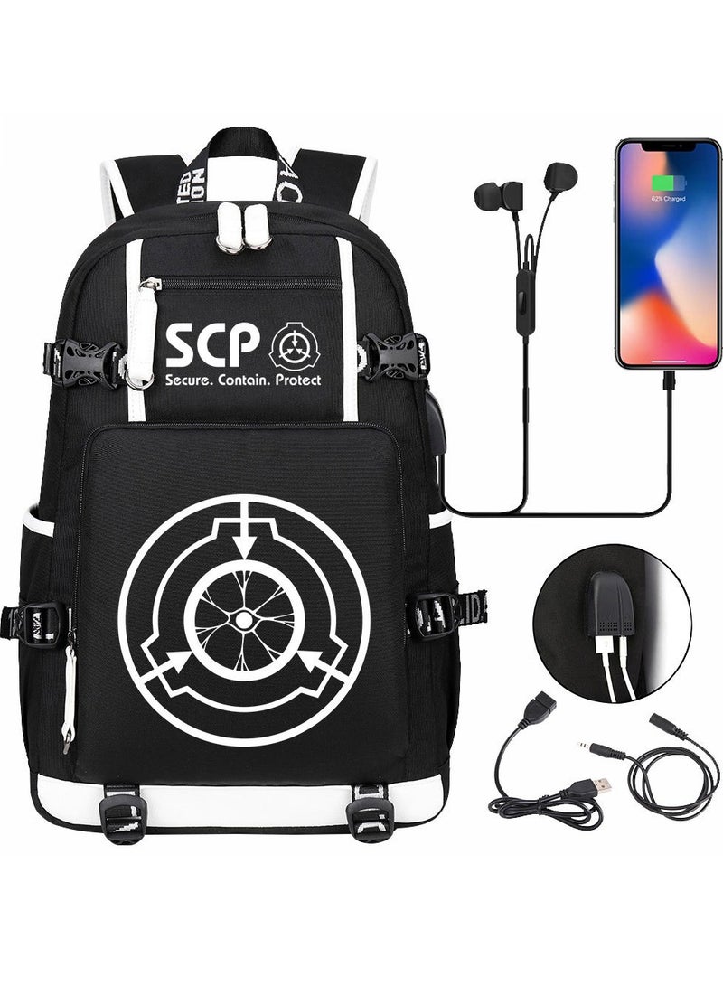 USB Print Youth Casual Travel Backpack