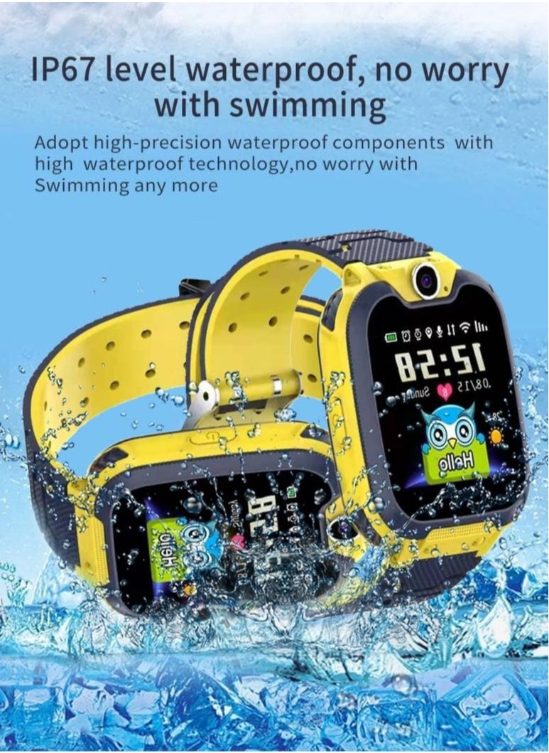 Generic - Kids Smart Watch for Boys and Girls, Kids' Watches with Games, 1.54-inch HD Touch Screen Smartwatch for Children with SOS Call Camera Music Player Game Alarm (Yellow) - Image 1