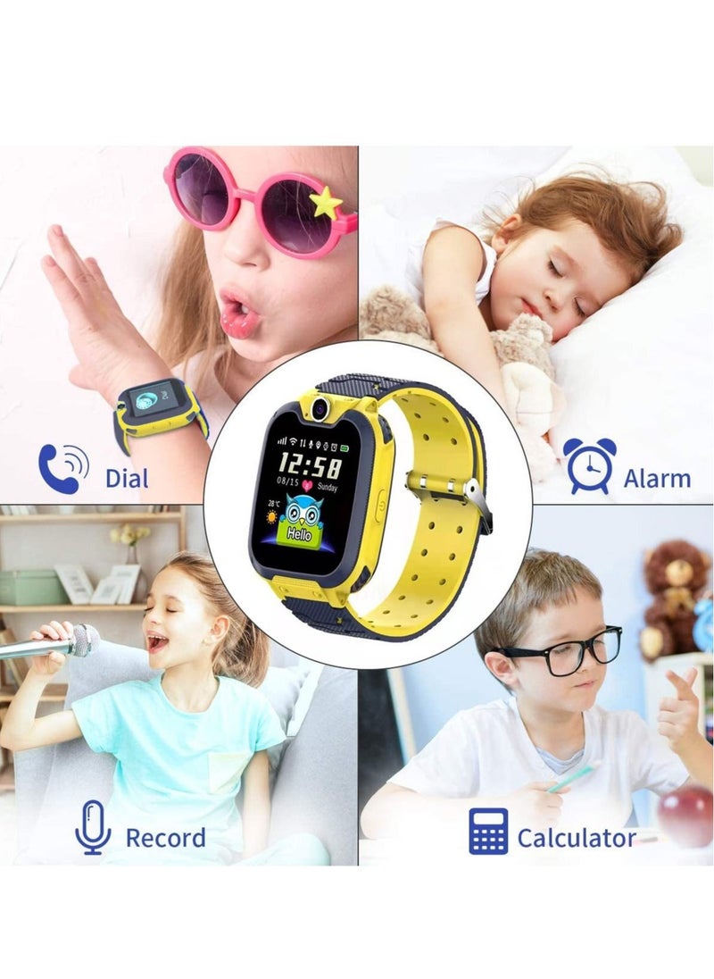 Generic - Kids Smart Watch for Boys and Girls, Kids' Watches with Games, 1.54-inch HD Touch Screen Smartwatch for Children with SOS Call Camera Music Player Game Alarm (Yellow) - Image 1