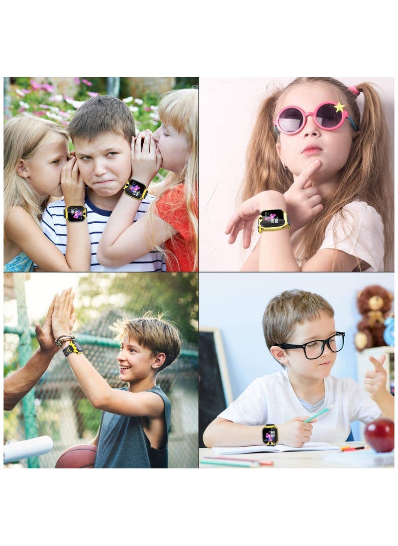 Generic - Kids Smart Watch for Boys and Girls, Kids' Watches with Games, 1.54-inch HD Touch Screen Smartwatch for Children with SOS Call Camera Music Player Game Alarm (Yellow) - Image 1