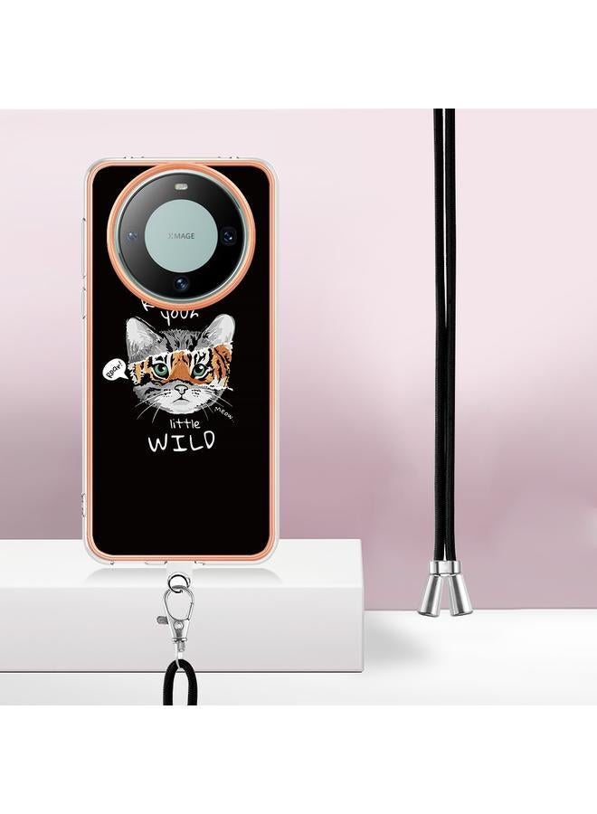 Zaboon Case For Huawei Mate 60 Pro Electroplating Dual-side IMD Phone Case with Lanyard - Image 3