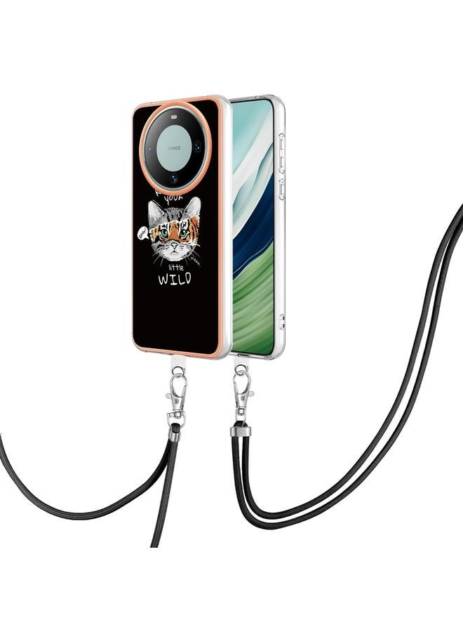 Zaboon Case For Huawei Mate 60 Pro Electroplating Dual-side IMD Phone Case with Lanyard - Image 1