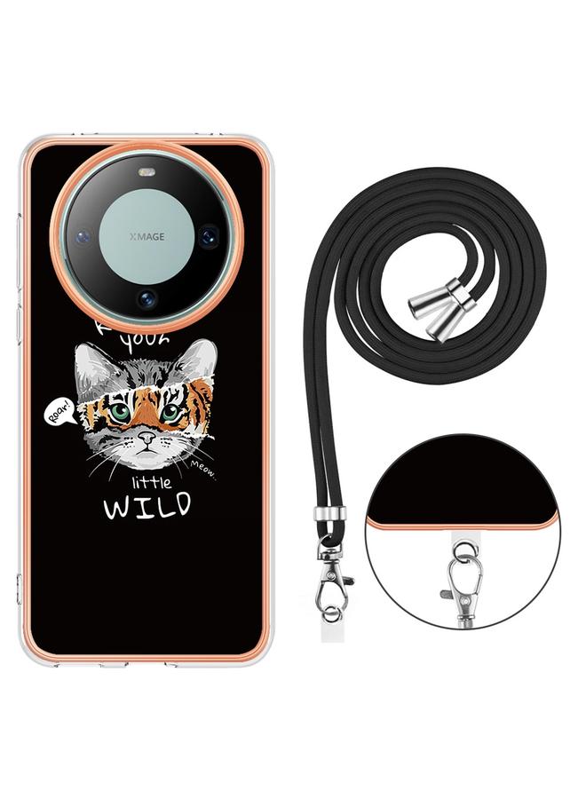 Zaboon Case For Huawei Mate 60 Pro Electroplating Dual-side IMD Phone Case with Lanyard - Image 4