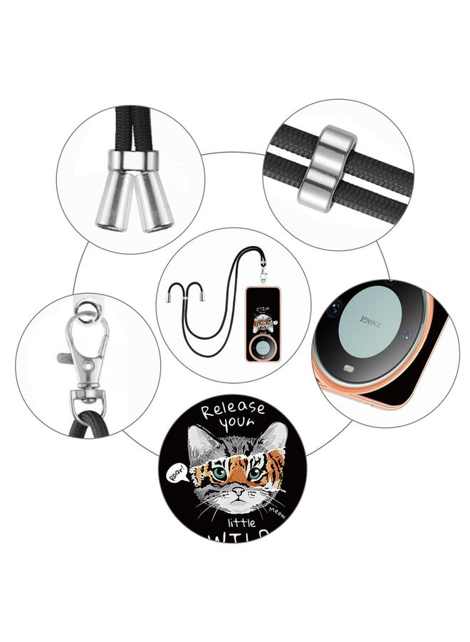 Zaboon Case For Huawei Mate 60 Pro Electroplating Dual-side IMD Phone Case with Lanyard - Image 5