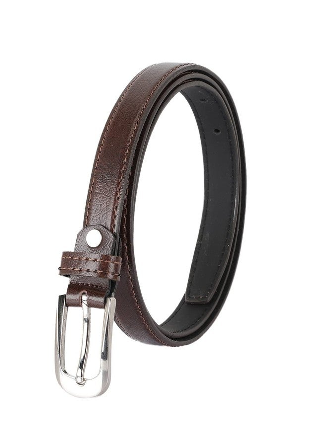ZEVORA Women Brown Leather Formal Belt - Image 1