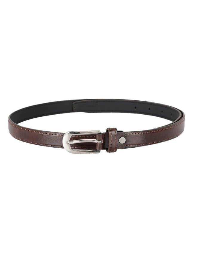 ZEVORA Women Brown Leather Formal Belt - Image 5