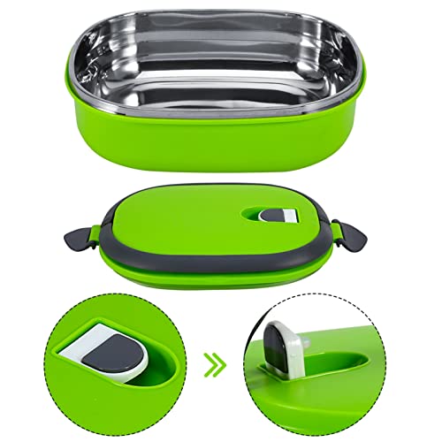 Raguso Thermal Food Box Container Green Insulated Food Container 1 Layer Insulation Box Stainless Steel Insulation Box Portable Lunch Containers for Home - Image 5
