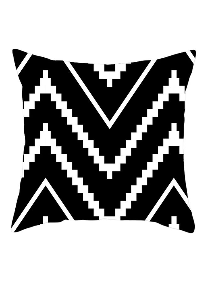 NIBEMINENT Geometric Pattern Printed Cushion Cover Black/White 45x45cm