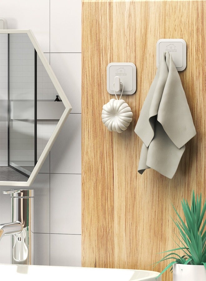 No Drilling Heavy Duty Adhesive Hooks – No Punching Strong Adhesive Hooks – Waterproof Wall Hooks For Bathroom, Kitchen, Doors And Closets (Load Bearing 5kg) 4-Pack