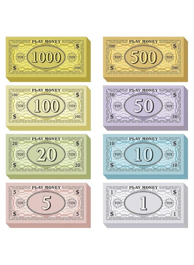 Sotiff Sotiff 800 Pieces Replacement Play Money Set Prop Money Game Money Play Money for Kids Board Games 8 Denominations: $1000, 500, 100$, 50, 20, 10,$5, 1 - Image 1