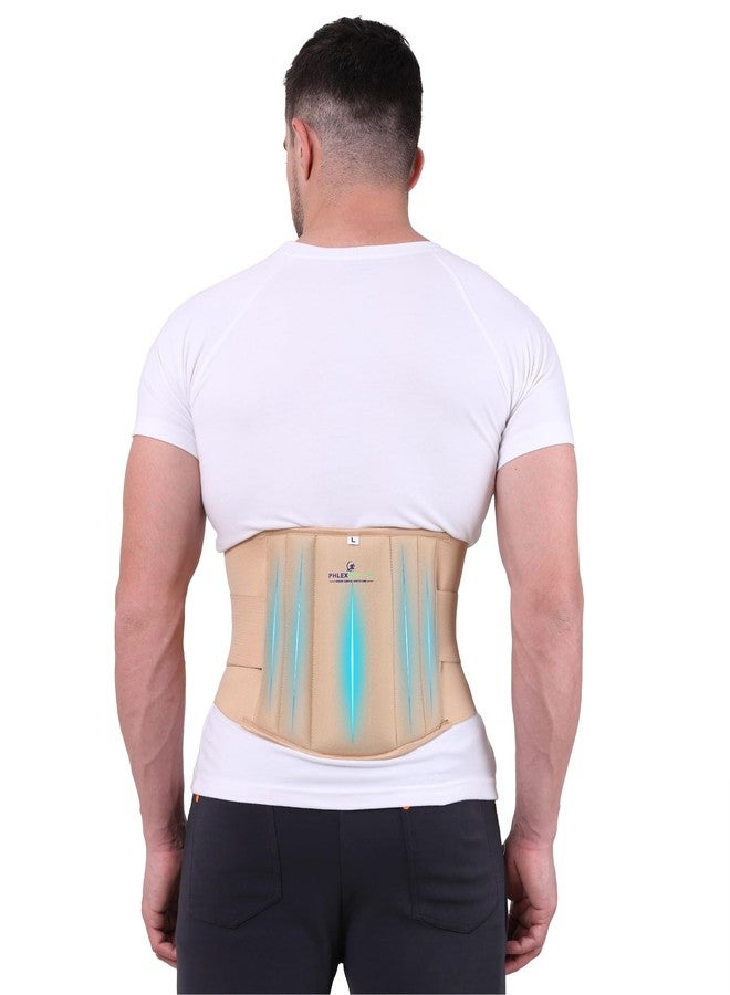 PHLEXMOTION LS Belt for Back Pain Latest Lumbo Sacral Belt for Women and Men with 5 Flexible Splints Beige Color (XXL) - Image 1