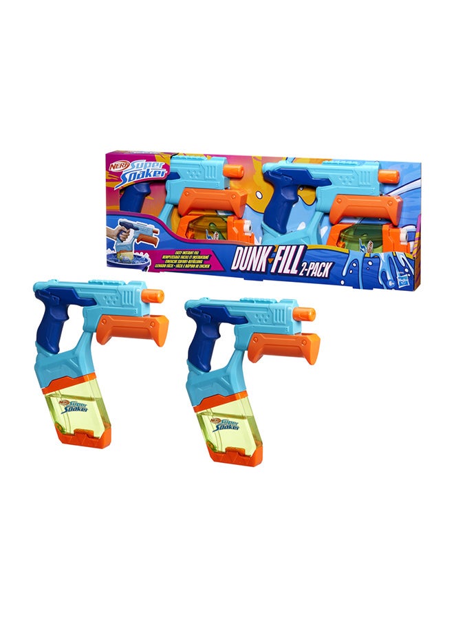 Super Soaker, Nerf Super Soaker Dunk Fill 2-Pack Water Blaster Just Dunk & Go Easy Instant Fill Tank 10.1 Fl Ounce Tank for G0995, 6+ Years - Image 1