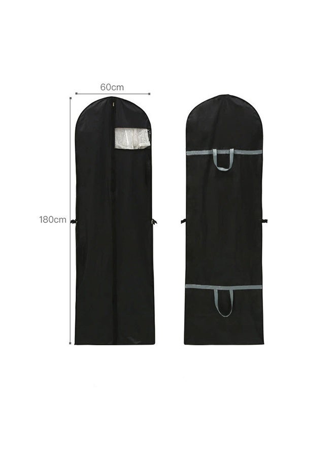 2 Pieces 180cm×60cm Black Household Clothing Dust-Proof Bags, Dust-Proof Covers, Clothing Storage Bags, Hanging Garment Bag, Clothing Storage Dust-Proof Bags, Outdoor Clothing Storage Bag, Can Be Stacked, Hung, Suitable For Use At Home And During Travel.  - Image 1