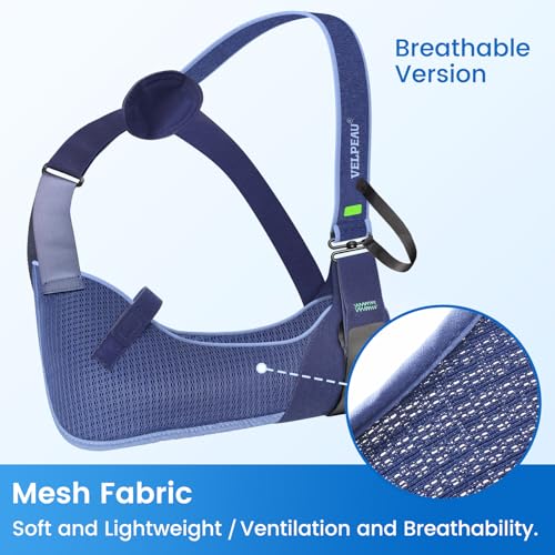 VELPEAU Arm Sling Shoulder Immobilizer for Women and Men, fit Left or Right Arm - Rotator Cuff Support Brace -Medical Sling for Shoulder, Clavicle, Elbow Injury (Breathable type, Large: Bust 33.5″-41″) - Image 5