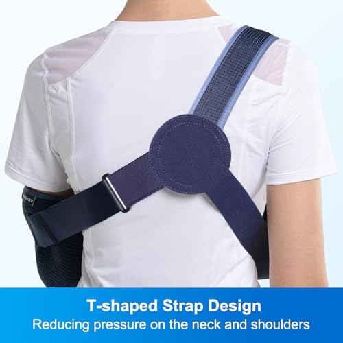 VELPEAU Arm Sling Shoulder Immobilizer for Women and Men, fit Left or Right Arm - Rotator Cuff Support Brace -Medical Sling for Shoulder, Clavicle, Elbow Injury (Breathable type, Large: Bust 33.5″-41″) - Image 4
