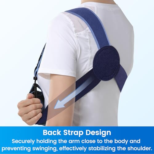 VELPEAU Arm Sling Shoulder Immobilizer for Women and Men, fit Left or Right Arm - Rotator Cuff Support Brace -Medical Sling for Shoulder, Clavicle, Elbow Injury (Breathable type, Large: Bust 33.5″-41″) - Image 3