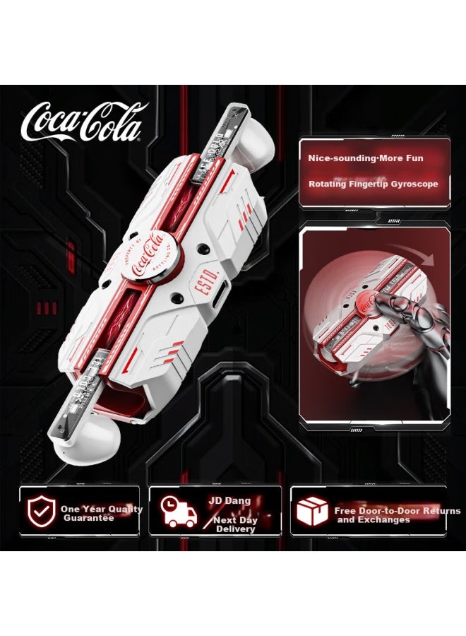Coca-cola T23 Gaming Esports Bluetooth Earphones Wireless Aluminum Alloy Mech Half In-ear Earphones Music Sports Earphones Enc Call Noise Reduction Ultra Long Battery Life Bluetooth 5.4 - Image 1