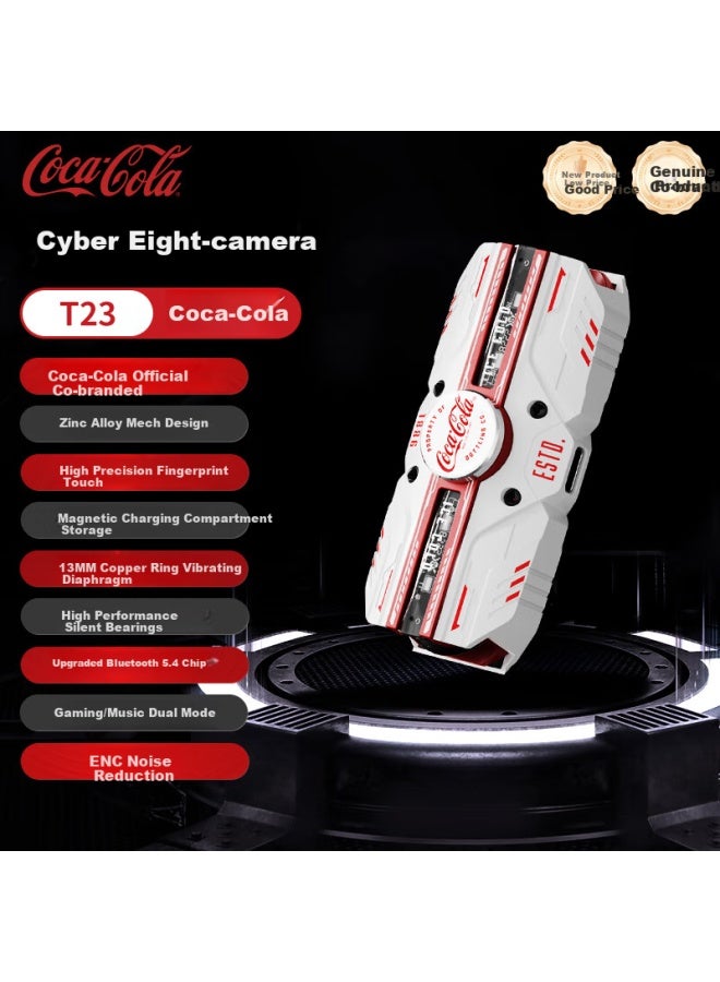 Coca-cola T23 Gaming Esports Bluetooth Earphones Wireless Aluminum Alloy Mech Half In-ear Earphones Music Sports Earphones Enc Call Noise Reduction Ultra Long Battery Life Bluetooth 5.4 - Image 4