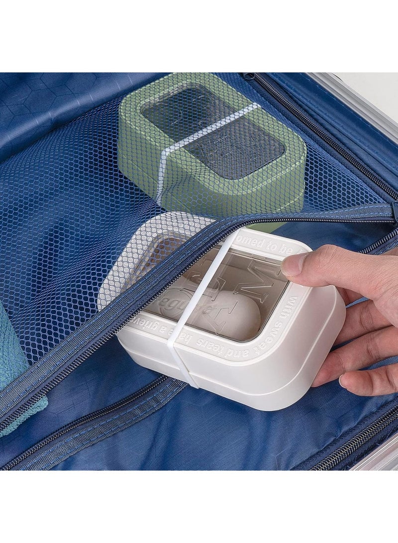 SOLARAE Travel Soap Container, 2 Pack Bar Soap Holder Soap Travel Case, Soap Saver Container with Lid, Portable Bar Soap Box with Cover, for Traveling, Camping, Gym, Hiking (White,Green) - Image 5