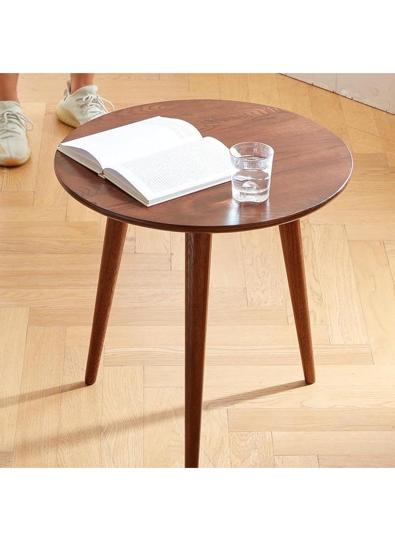 OXMIC OXMIC Round Side Table for Bedroom Living Room Compact Wooden End Table Decorative Stool for Room Decor 16 Diameter 21 Height 