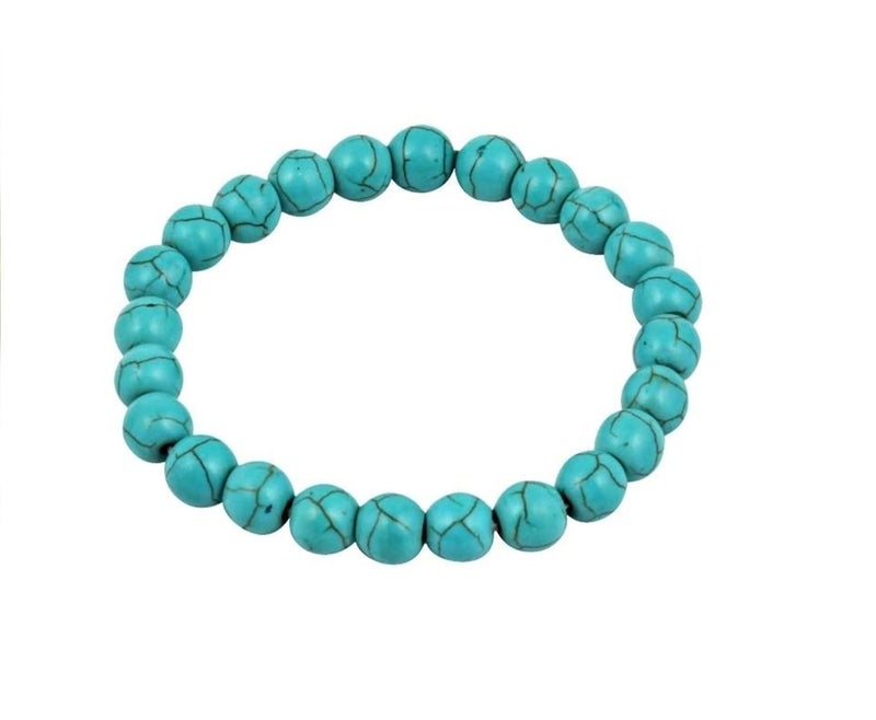 DHYANARSH Natural Phiroza Stone Bracelet 8mm - Gorgeous Healing Gemstones for Men/Women - Image 1