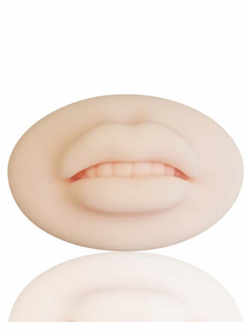 SYOSI 3D Lips Practice Silicone Skin Permanent Makeup Fake Skin Lips, Tattoo Practice Fake Lips Microblading Practice Skin, for Beginners Tattoo Artists Cosmetic Makeup Lips Training  - Image 1