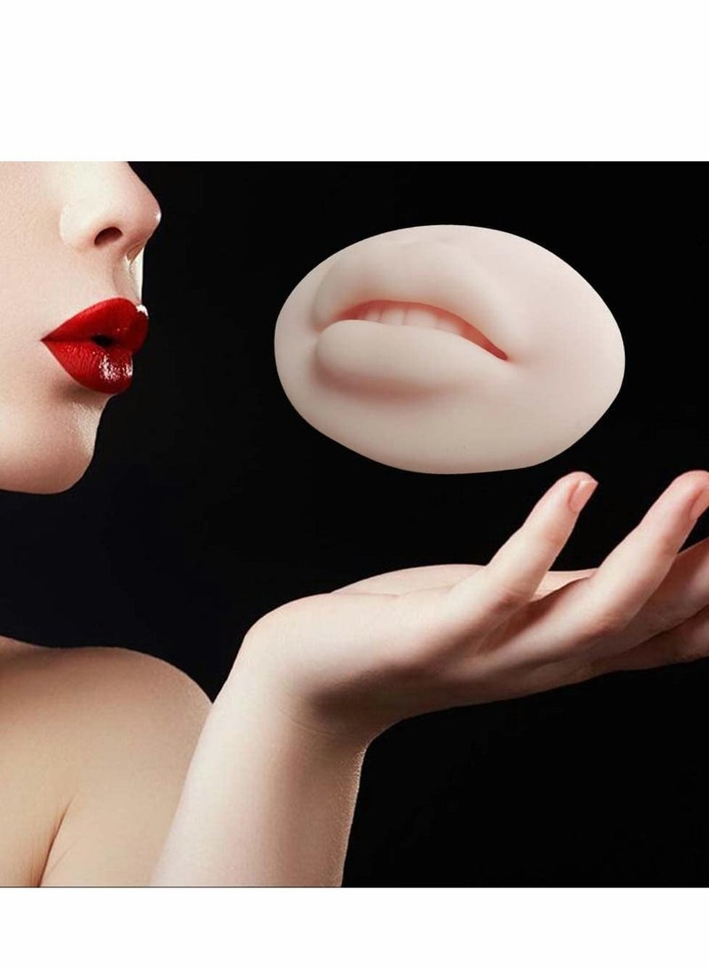 SYOSI 3D Lips Practice Silicone Skin Permanent Makeup Fake Skin Lips, Tattoo Practice Fake Lips Microblading Practice Skin, for Beginners Tattoo Artists Cosmetic Makeup Lips Training  - Image 2