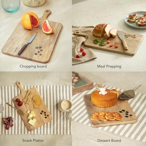 Ellementry Leafy Twig Wooden Chopping Board, Vegetable & Fruits Cutting Board for Kitchen Use, Eco-Friendly Recyclable & BPA Free, Anti-Microbial, Durable & Easy to Clean - Image 3