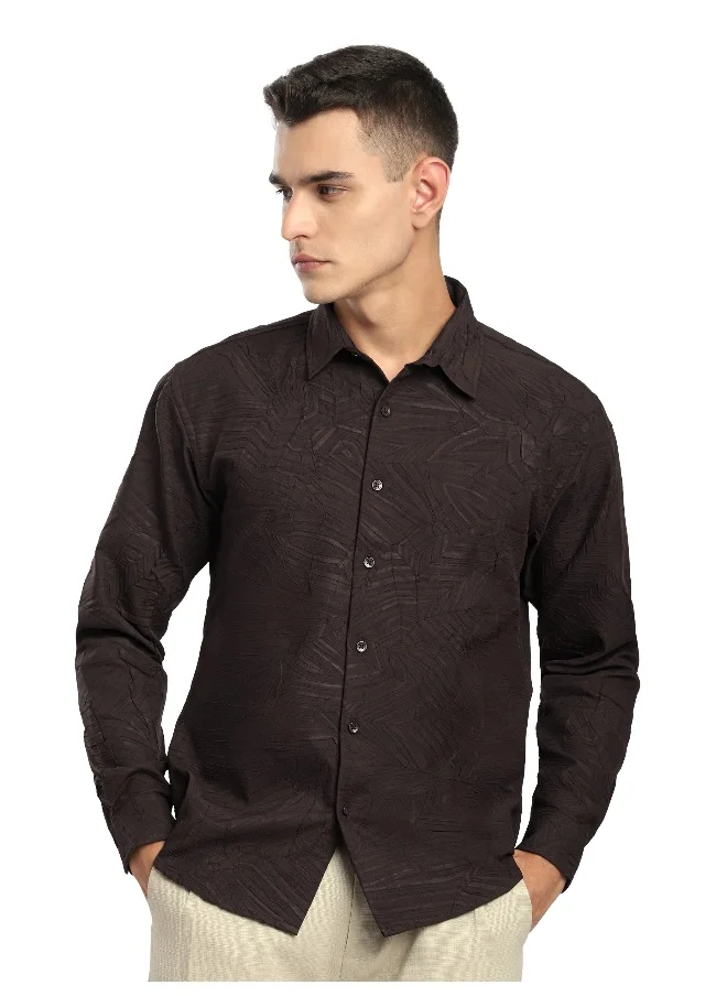 Beyoung Coffee Brown Crushed Shirt