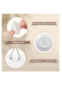 sokany 40 PCS Invisible Adhesive Plate Hanger, Plastic Adhesive Picture Hangers Without Nails, Adhesive Vertical Plate Holders, Sticky Hangers for Plate Photo Picture Frame, Wall Art Decoration (White)  - Image 4