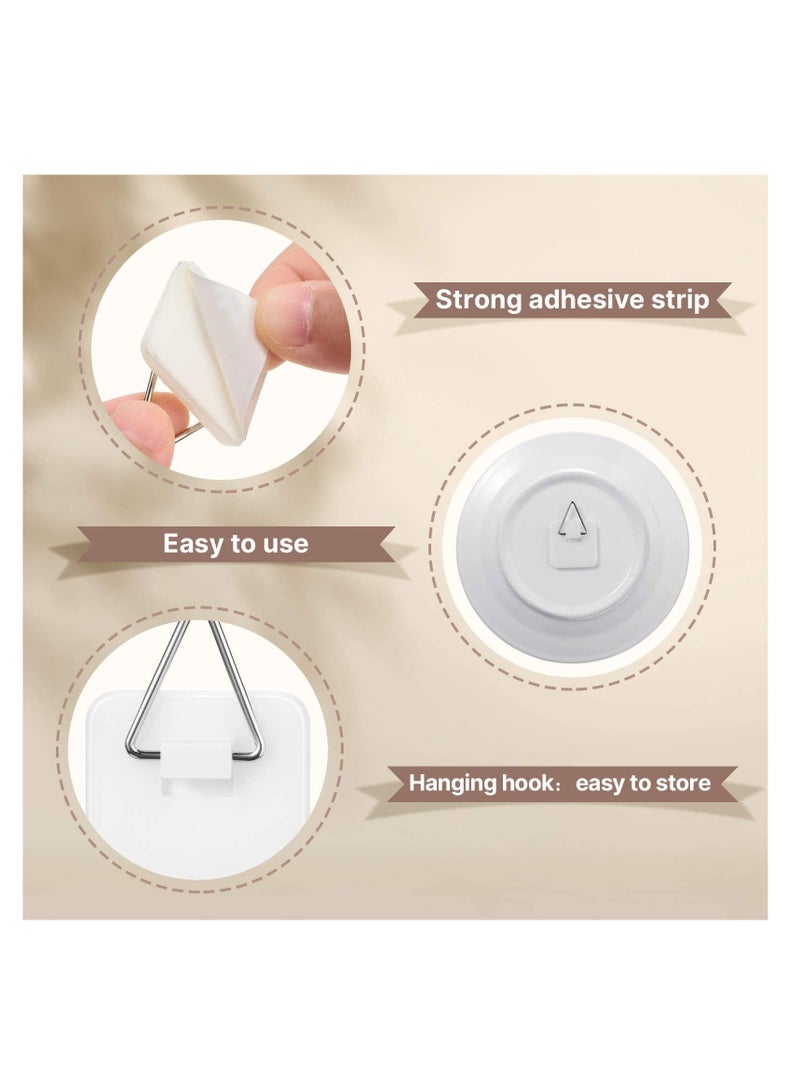 sokany 40 PCS Invisible Adhesive Plate Hanger, Plastic Adhesive Picture Hangers Without Nails, Adhesive Vertical Plate Holders, Sticky Hangers for Plate Photo Picture Frame, Wall Art Decoration (White)  - Image 4