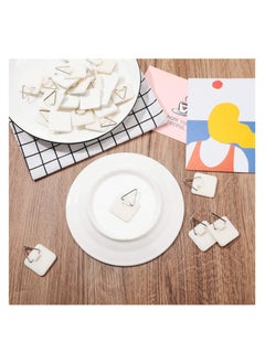 sokany 40 PCS Invisible Adhesive Plate Hanger, Plastic Adhesive Picture Hangers Without Nails, Adhesive Vertical Plate Holders, Sticky Hangers for Plate Photo Picture Frame, Wall Art Decoration (White)  - Image 5
