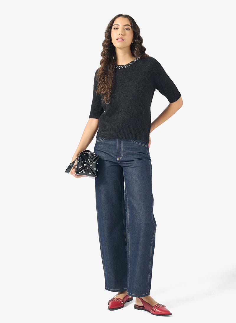 ONLY Rhinestone Pullover Sweater - Image 4