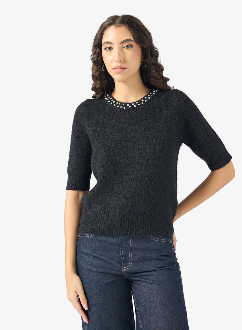 ONLY Rhinestone Pullover Sweater - Image 1