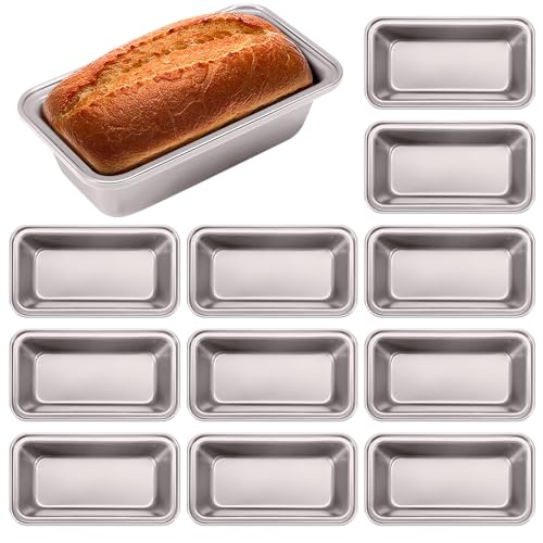 Uiifan 12 Pcs Mini Loaf Pan for Baking Bread Non Stick Small Banana Bread Tins Mini Loaf Pans for Nonstick Tiny Meatloaf Pan Carbon Steel for Oven and Baking 6 33 2inchChampagne Gold - Image 1