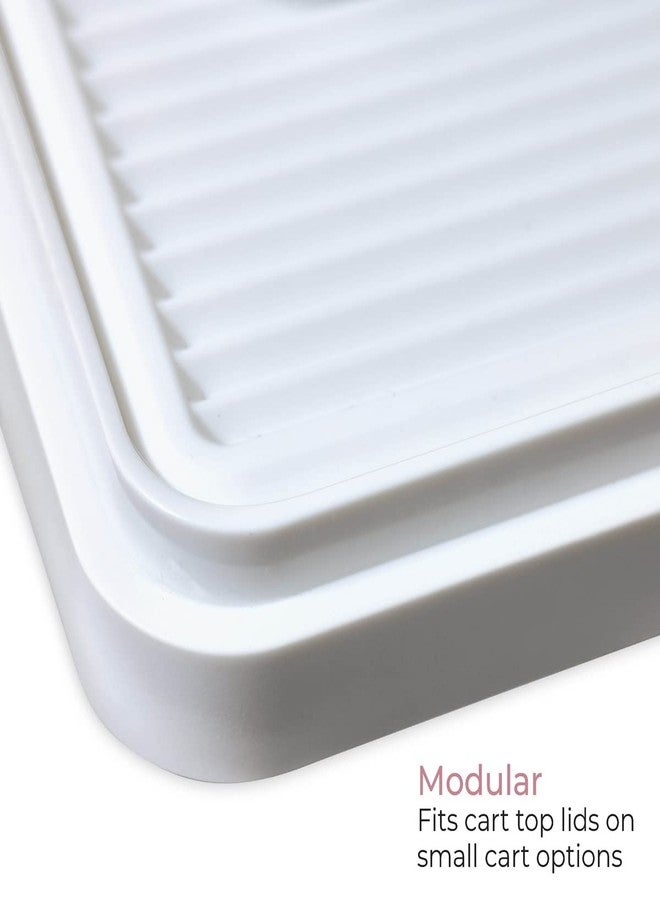 iDesign The Sarah Tanno Collection Heat-Resistant Silicone Mat for Cosmetic Drawer Organizers, White - Image 4