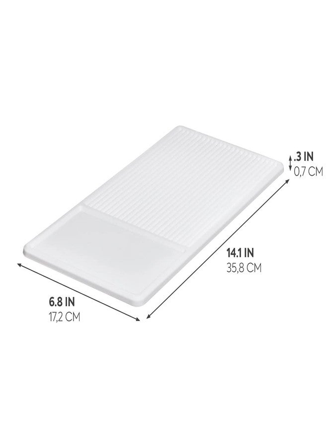 iDesign The Sarah Tanno Collection Heat-Resistant Silicone Mat for Cosmetic Drawer Organizers, White - Image 2