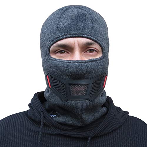 Grace Folly Knit Balaclava Full Face Winter Ski Mask with Vented Mouthpiece (Charcoal) - Image 1