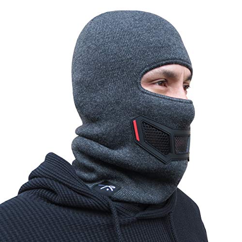 Grace Folly Knit Balaclava Full Face Winter Ski Mask with Vented Mouthpiece (Charcoal) - Image 5