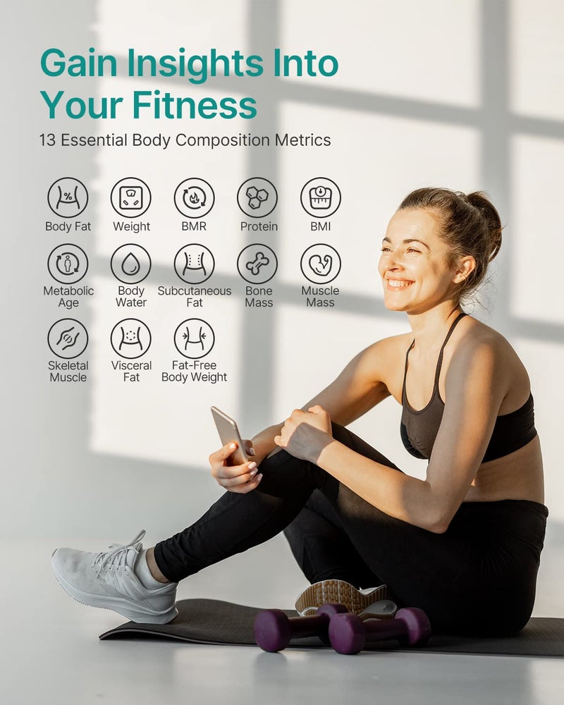 فيتينديكس **FITINDEX Smart Scale مع مسطرة قياس، ميزان ديجيتال للحمام، وأداة تحليل تركيبة الجسم** يجمع هذا المنتج بين وظائف الميزان الرقمي وأداة قياس التركيبة الجسم، مع إمكانية التواصل مع تطبيقات اللياقة البدنية لمراقبة الحالة الصحية. - Image 3