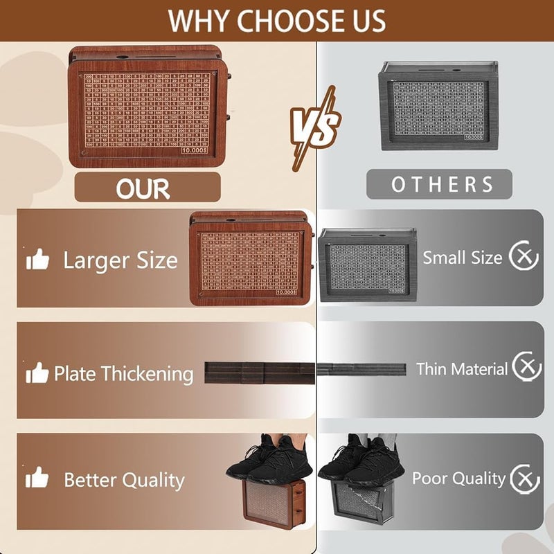 Storio Wooden Money Bank with 100000 Savings, Money Box, Coin with Carved Design for Kids/Children, Challenge, Cashbox,Cash Vault, Coin Piggy Bank - Image 4