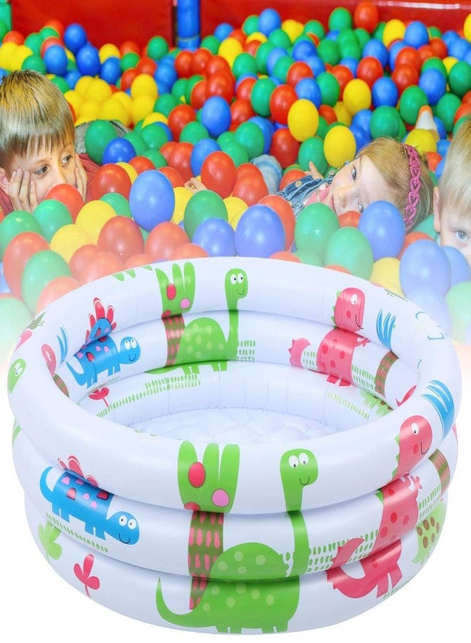 Akozon Round Inflatable Baby, Swimming Pool Portable Small Number Dies Toddlers Kiddie Pools Stamps and Children Little Pump Cartoon Dinosaur Indoor Outdoor for Kids Girl Boy - Image 2