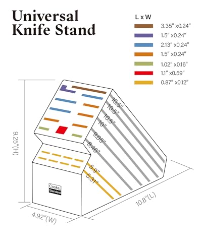 Cooks Standard Bamboo Knife Storage Block without Knives, 20 Slot Universal Knife Holder Countertop Butcher Block Knife Stand for Easy Kitchen Storage - Image 2