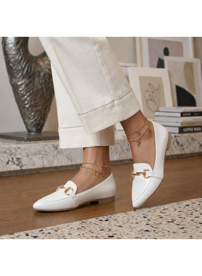 Ballerina Flat Leather BN-500 - White