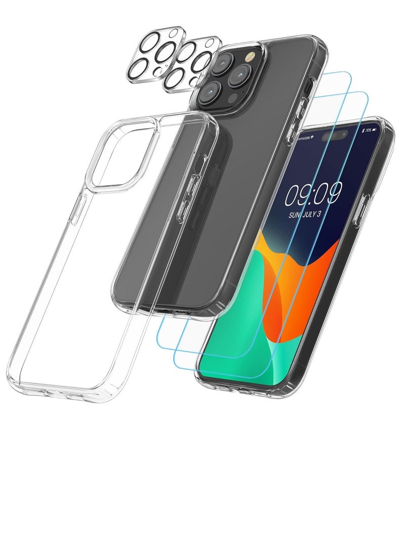 Raxoom ELTRAZONE 5-in-1 Clear Case Set for iPhone 15 Pro Max â€“ Includes Screen and Camera Protectors, Transparent Design - Image 1