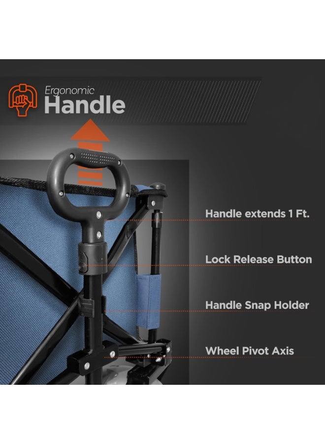 فلاي هسو عربة قابلة للطي للحديقة والشاطئ بعجلات كبيرة للرمال - عربة خارجية متعددة الاستخدامات بإطار فولاذي وإطارات هوائية 9 إنش، مع قماش قابل للإزالة وتصميم قابل للطي          询问 ChatGPT - Image 3