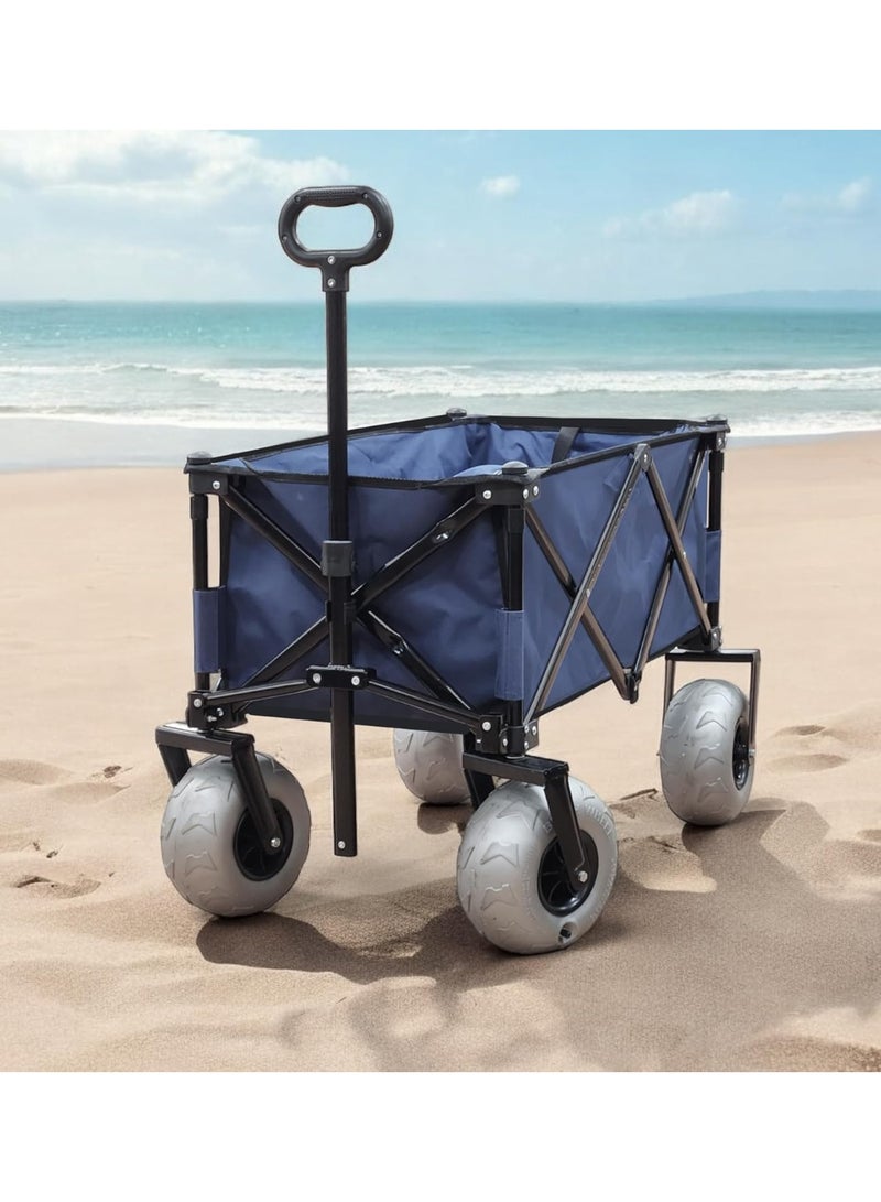 فلاي هسو عربة قابلة للطي للحديقة والشاطئ بعجلات كبيرة للرمال - عربة خارجية متعددة الاستخدامات بإطار فولاذي وإطارات هوائية 9 إنش، مع قماش قابل للإزالة وتصميم قابل للطي          询问 ChatGPT - Image 4