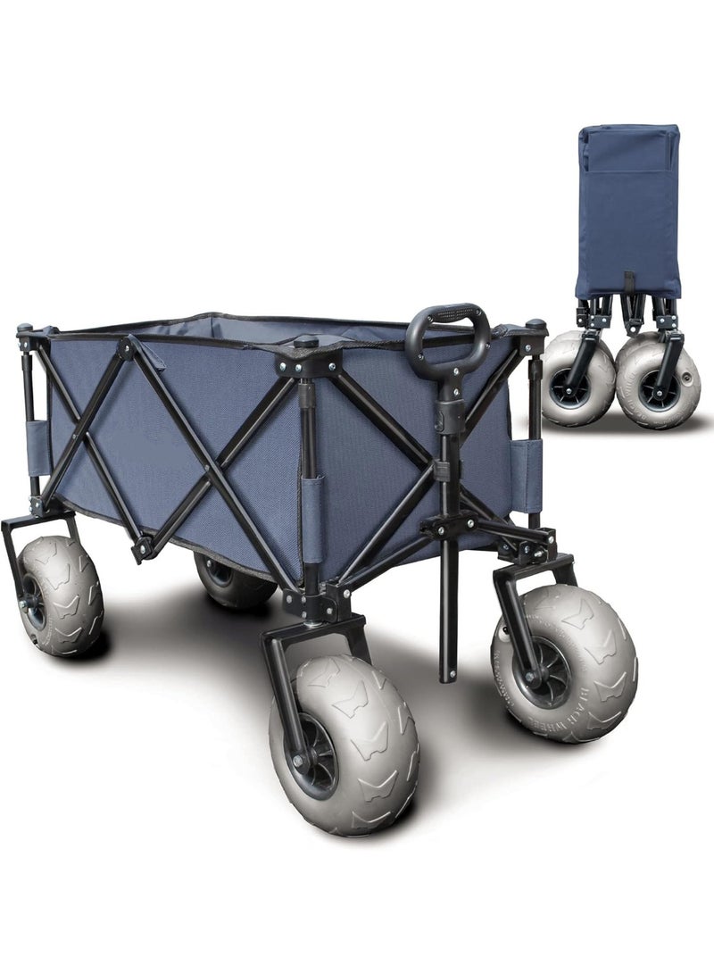 فلاي هسو عربة قابلة للطي للحديقة والشاطئ بعجلات كبيرة للرمال - عربة خارجية متعددة الاستخدامات بإطار فولاذي وإطارات هوائية 9 إنش، مع قماش قابل للإزالة وتصميم قابل للطي          询问 ChatGPT - Image 1