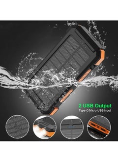 XiuWoo 20000mAh Solar Power Bank Ip67 Strong Waterproof Mobile Phone Portable Phone Charger Fast Charging with Compass and Bright Flashlight for Outdoor Camping,Adventure Emergency Power Bank  - Image 4